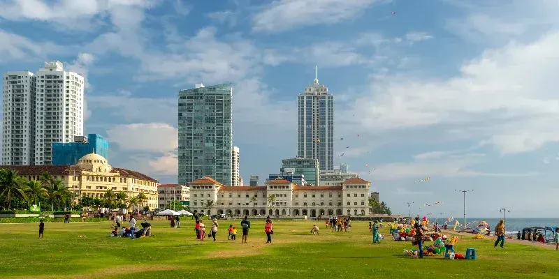 Ciudad de Colombo, Sri Lanka, isla de Ceilán, parque Galle Face Green.