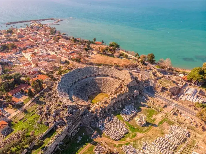 Aerial view of Side in Antalya