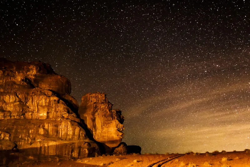 Désert de Wadi Rum en Jordanie, dunes rouges