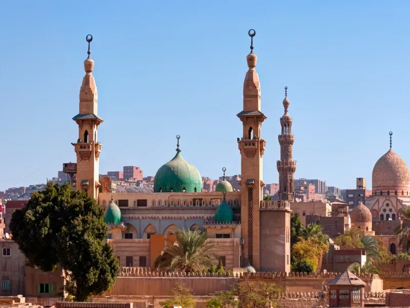 Vue aérienne de la cité des morts Égypte, nécropole Al-Qarafa au Caire