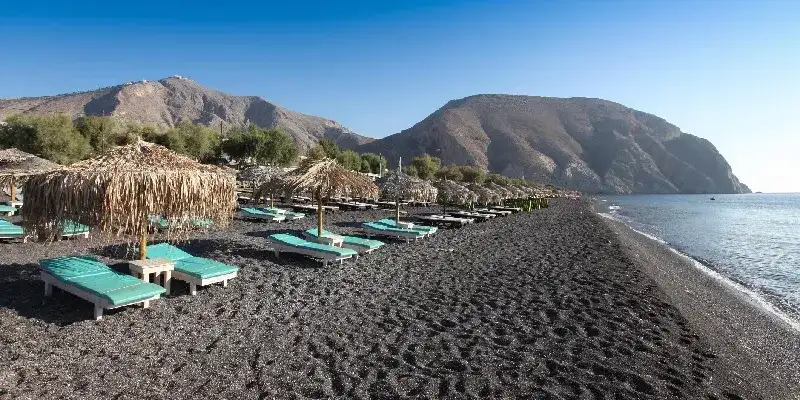 Playa de Perissa, Santorini, Greece.