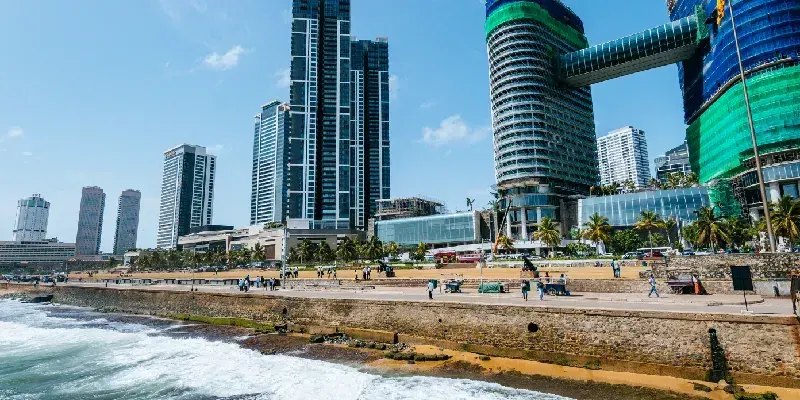 Paseo marítimo de Galle Face en Colombo, Sri Lanka.