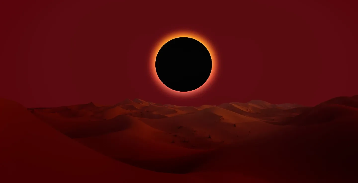 Eclipse total de Sol. La Luna cubre al Sol en un eclipse solar.