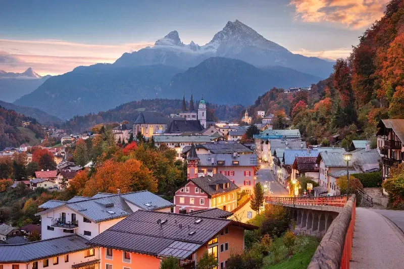 Berglandschaft in Berchtesgaden in Bayern mit Alpenpanorama.Germany
