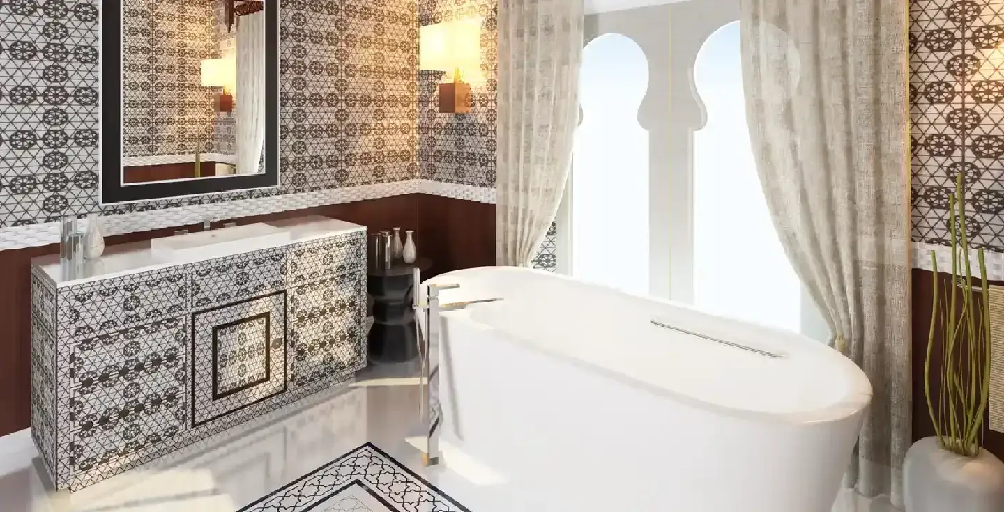 Baño marroquí moderno de estilo oriental
