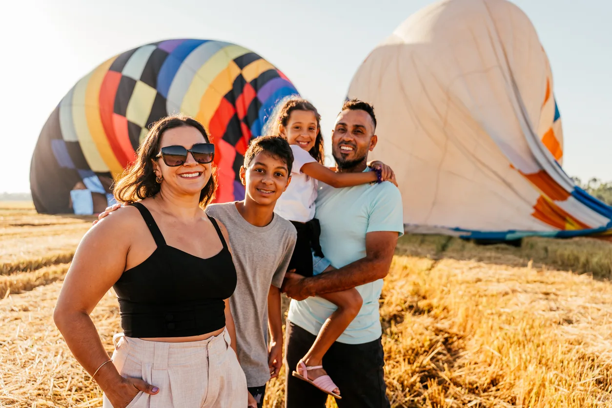 Happy Family for hot air baloon, hot air balloon ride Luxor