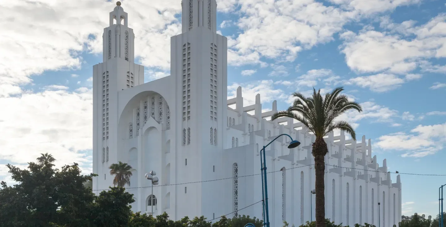 Beautiful Art Deco cathedral St. Peter in the center of Rabat
