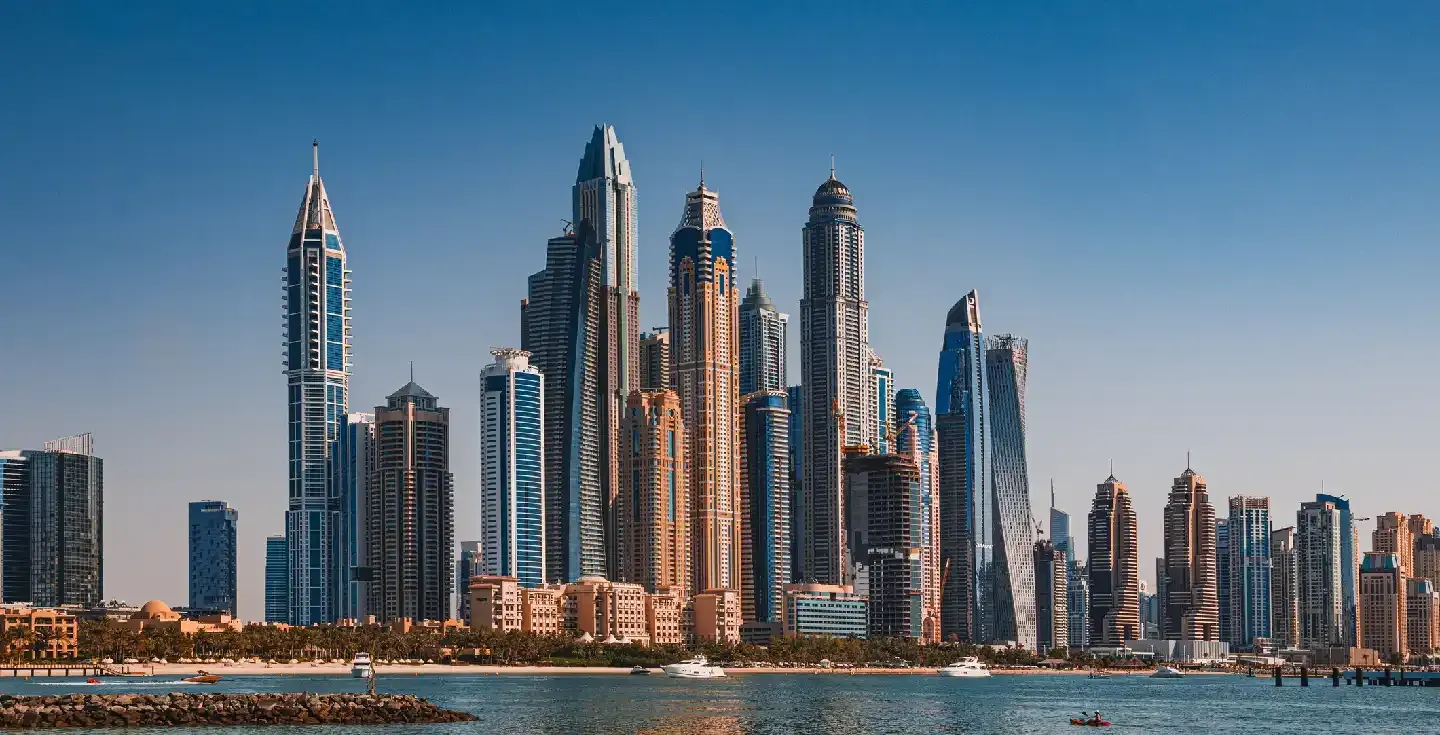 Los edificios de Dubai Marina.