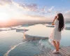 una donna a pamukkale,  Turchia in 10 giorni  una donna a pamukkale,  Turchia in 10 giorni