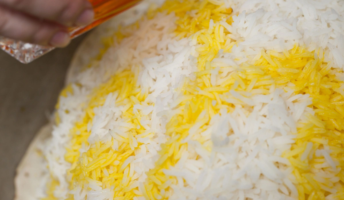 spread citrus, rice, saffron, almonds, and sugar cane