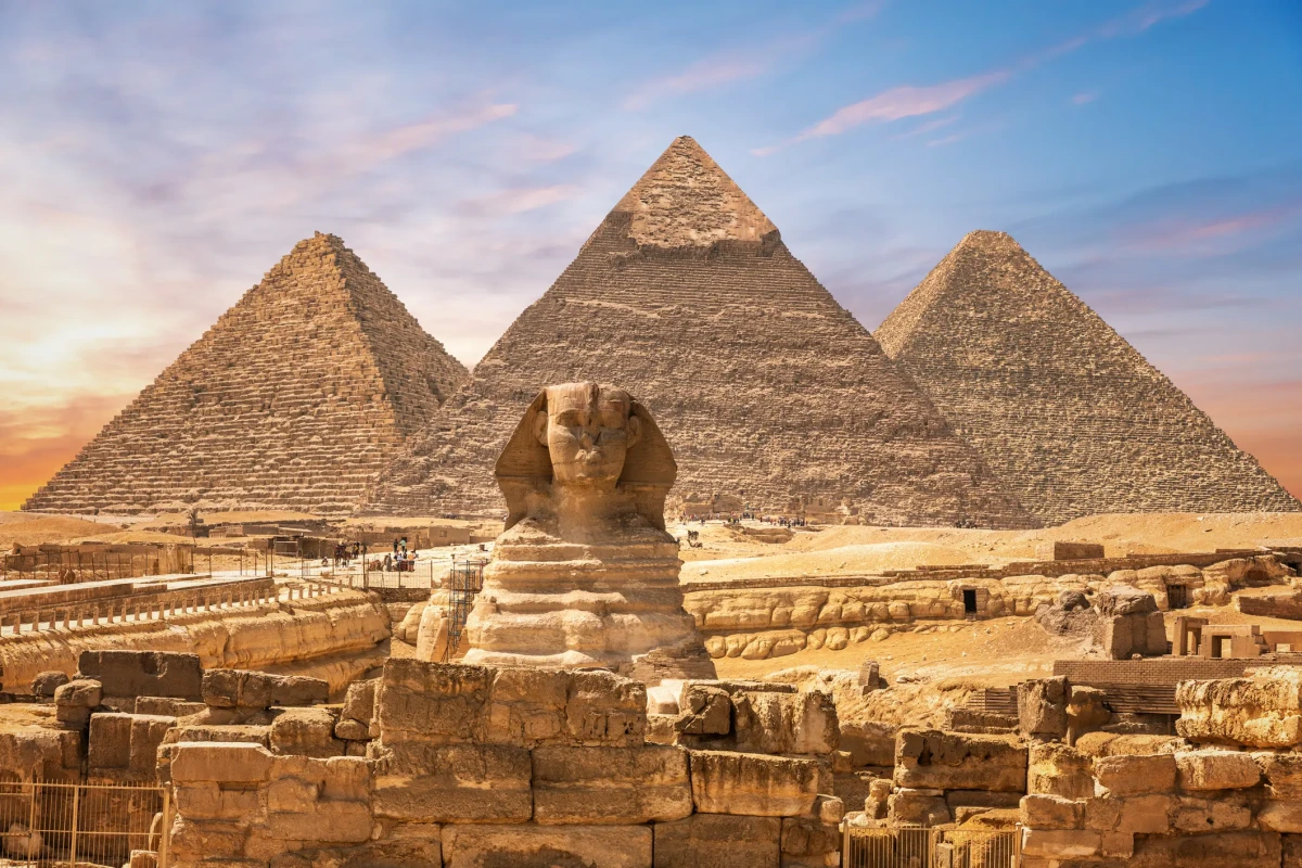 Great Pyramids of Giza visited during an Egypt and Jordan tour combining Cairo with Petra