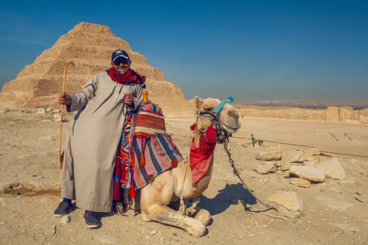 Step Pyramid of Djoser at Sakkara during the private archaeological tour from Cairo
