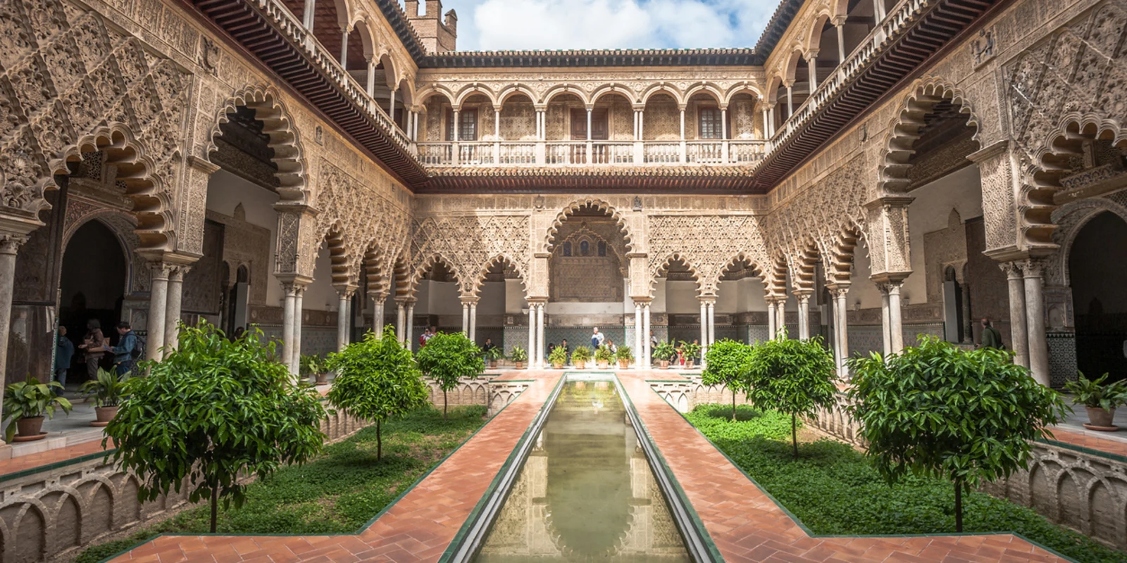 Patio in Royal Alcazars of Seville, Spain