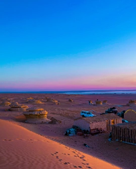 Vista del oasis de El Fayum en Egipto