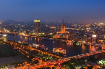 el Río Nilo en El Cairo Alatardecer