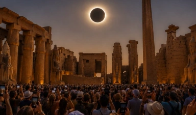Persone che osservano l'eclissi solare