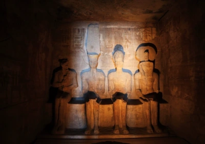 Abu Simbel Tempio di rovine, Egitto, eclissi solare 2027 