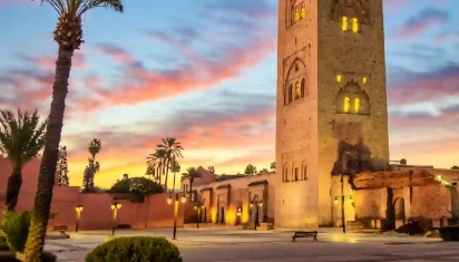 Moschea della Koutoubia al mattino, Marrakech, Tour casablanca e marrakech in 4 Giorni Indimenticabile