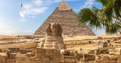 Pirámides egipcias: la gran Esfinge y la pirámide de Khafre