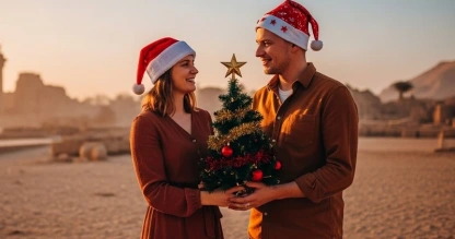 una coppia festeggia il natale in egitto , capodanno egitto offerte una coppia festeggia il natale in egitto , capodanno egitto offerte