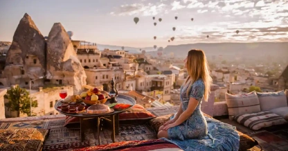 una turista a cappadocia , tour istanbul cappadocia