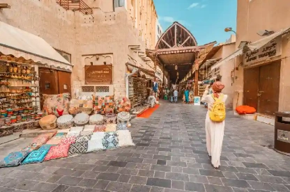 Tramonto sul quartiere Al Fahidi a Dubai, Dubai vecchia Tramonto sul quartiere Al Fahidi a Dubai, Dubai vecchia