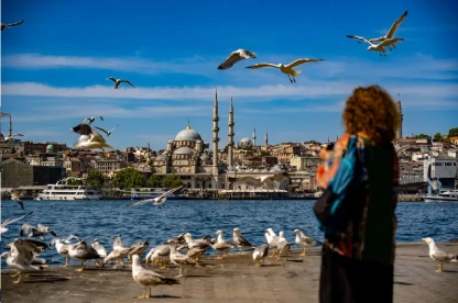 una turista ad istanbul, citta di istanbul una turista ad istanbul, citta di istanbul