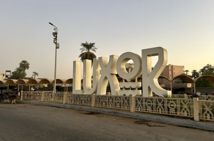 Luxor sign at the entrance of Luxor at sunset, Things to Do in Luxor