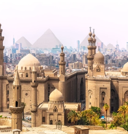 A couple in Giza Pyramids