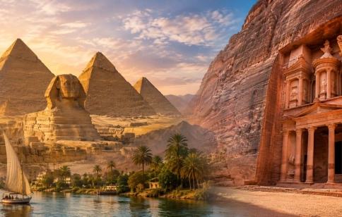 Egypt and Jordan Golden Hour Panorama, Egypt and Jordan Trip