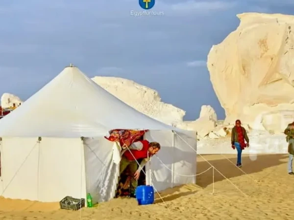 Campo nel deserto bianco