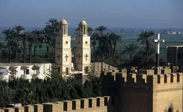 Al Muharraq Monastery near Assiut, an important stop on the Christian pilgrimage route through Egypt