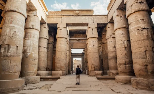 Karnak temple columns Luxor, Egypt Nile Cruise Package
