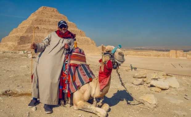 Step Pyramid of Djoser at Sakkara during the private archaeological tour from Cairo