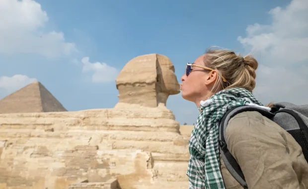 Great Pyramids of Giza visited during an Egypt vacation combining Cairo, the Nile and Hurghada