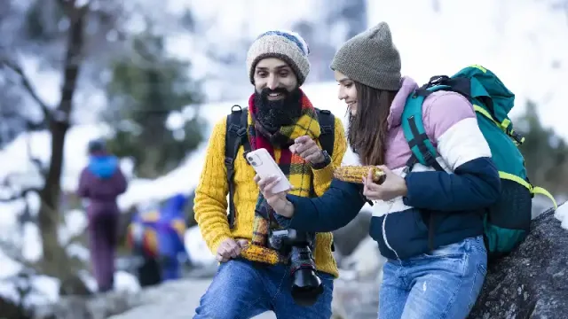 una coppia in india , india a dicembre