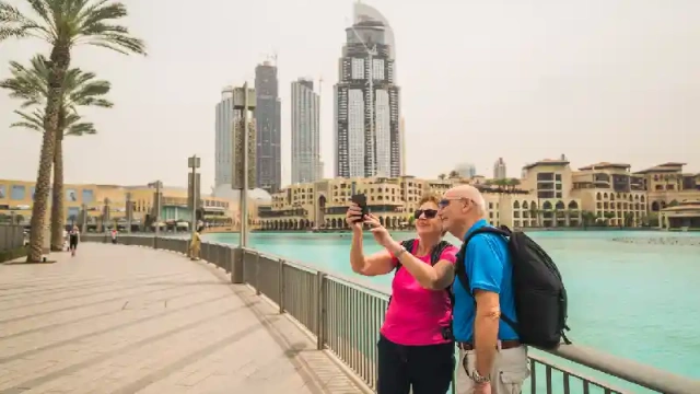 Selfie di coppia di turisti a Dubai, Quando andare a Dubai