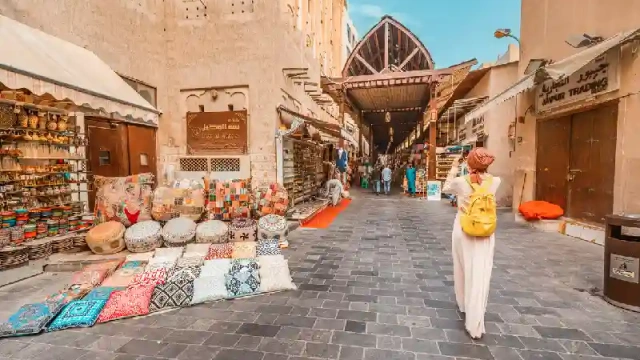 Tramonto sul quartiere Al Fahidi a Dubai, Dubai vecchia