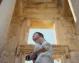 A tourist exploring the historic ruins of Ephesus.