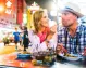 A couple enjoying a meal together in Bangkok.
