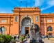 Visitors arriving at the iconic entrance of the Egyptian Museum.
