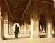 An Indian woman enjoying a walk through the Red Fort, Delhi.