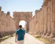 Traveler exploring the ancient ruins of Jerash, Jordan.