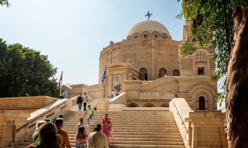 Historic church architecture in the Coptic Cairo district of Old Cairo.