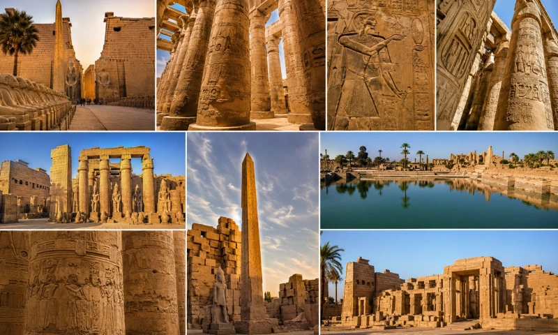 Karnak’s Golden Temple Collage, Karnak Temple