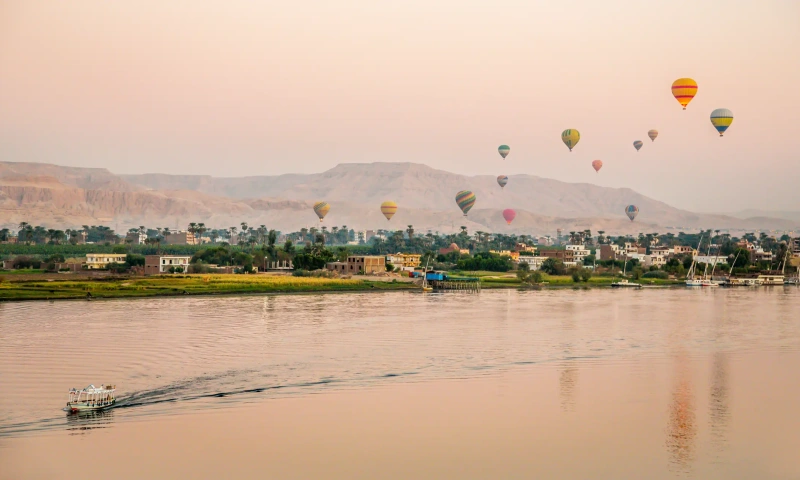 Nile River running between the East and West Banks of Luxor.