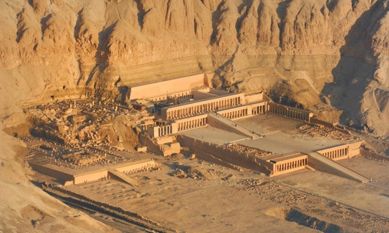 Ancient Thebes Luxor aerial, Egypt Valley of the Kings