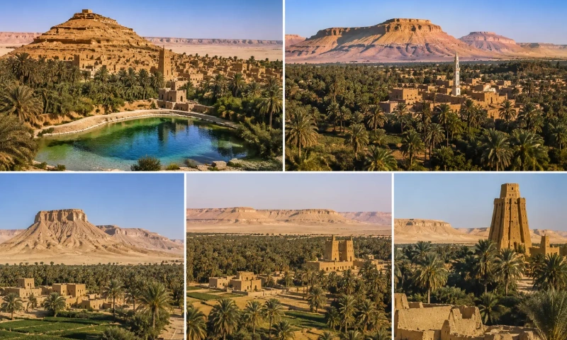 Desert Oasis Collage, Desert of Egypt