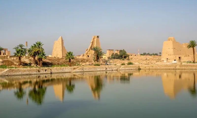 Sacred Lake within the Karnak complex, once used by priests for ritual purification.