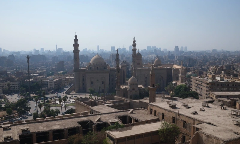 Aerial View of Sultan Hassan Mosque, Islamic Cairo